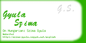 gyula szima business card